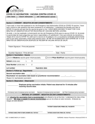 Form DOC13-589ES Covid-19 Vaccination - Washington (English/Spanish), Page 2