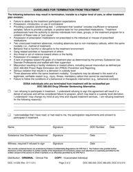 Form DOC14-039 Substance Use Disorder Treatmant Participation Requirements - Washington, Page 2