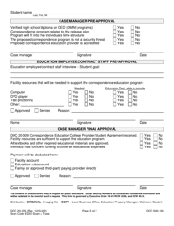 Form DOC20-305 Correspondence Study Request - Washington, Page 2