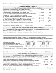 Form DOC20-305ES Correspondence Study Request - Washington (English/Spanish), Page 2
