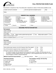 Form DOC21-583 Fall Protection Work Plan - Washington