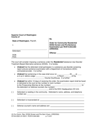 Form CR84.0320 Order for Community Residential Dosa Screen and Pre-sentence Examination Per Rcw 9.94a.660 (Ordosa) - Washington