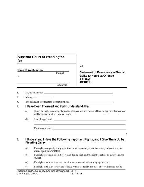 Form CRR4.2(G) NON-SEX OFFENSE  Printable Pdf