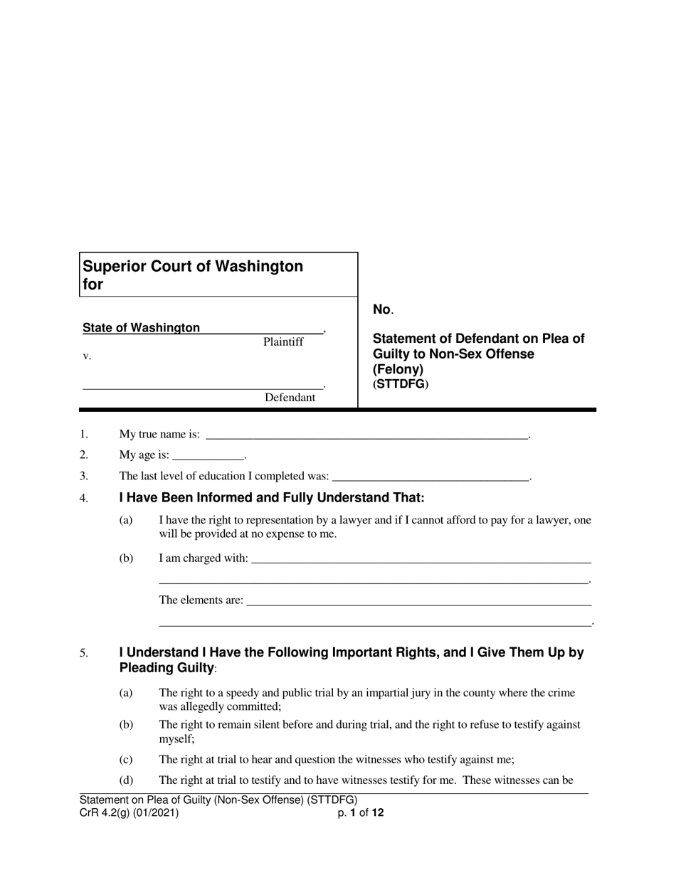 Form CRR4.2(G) NONSEX OFFENSE Fill Out, Sign Online and Download