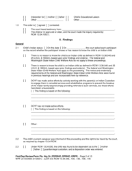 Form WPF JU03.0500 Order After Hearing: First Dependency Review /Dependency Review/Permanency Planning - Washington, Page 2