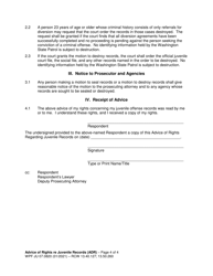 Form WPF JU07.0820 Advice of Rights Regarding Juvenile Records (Adr) - Washington, Page 4
