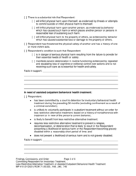 Form MP410 Findings, Conclusions, and Order Committing Respondent for Involuntary Treatment or Less Restrictive Alternative Treatment, or Assisted Outpatient Behavioral Health Treatment (14-day, 90-day LRA, 90-day Aot) - Washington, Page 3