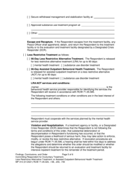 Form MP410 Findings, Conclusions, and Order Committing Respondent for Involuntary Treatment or Less Restrictive Alternative Treatment, or Assisted Outpatient Behavioral Health Treatment (14-day, 90-day LRA, 90-day Aot) - Washington, Page 5