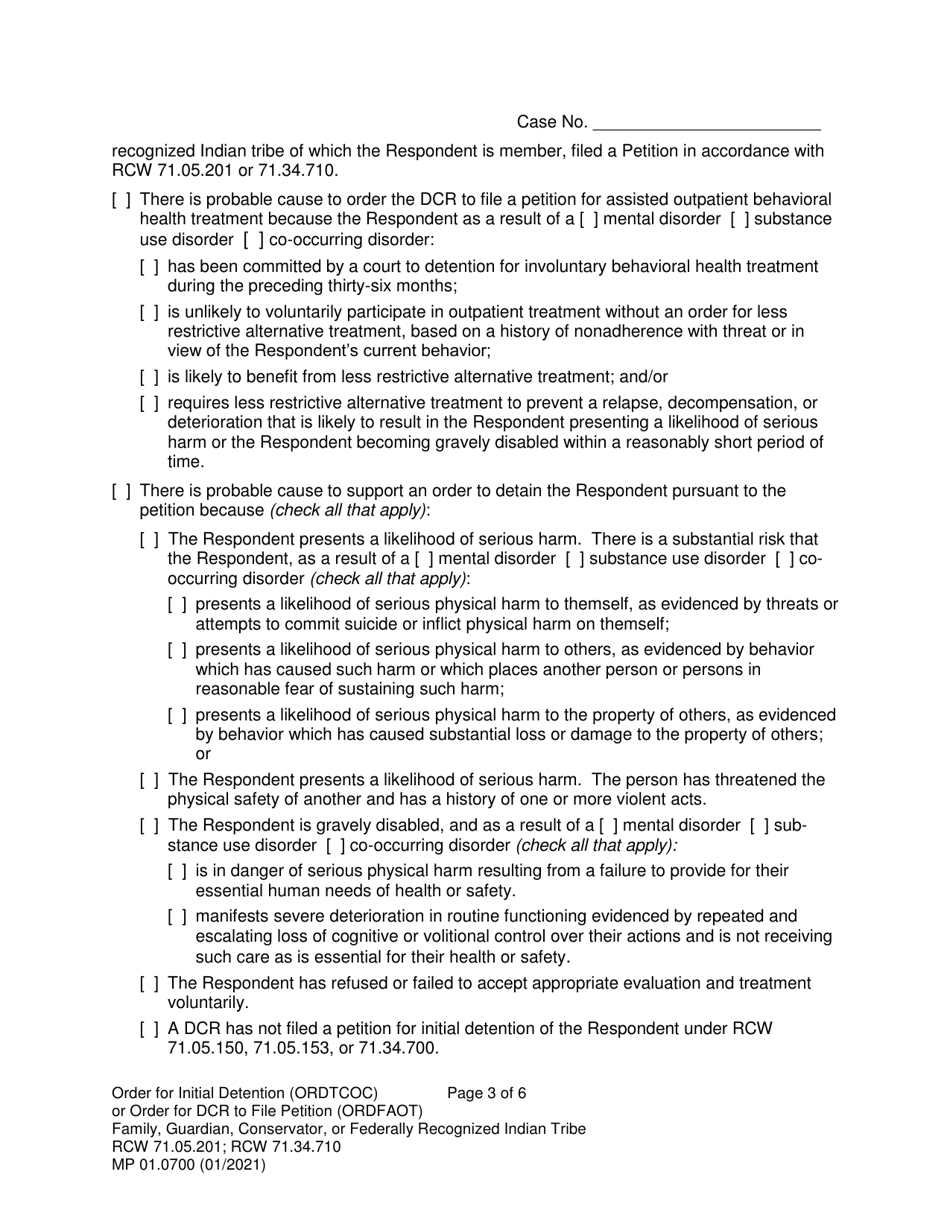 Form MP01.0700 Joels Law Order for Initial Detention - Washington, Page 3