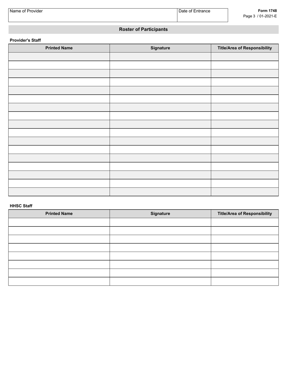 Form 1748 Download Fillable PDF or Fill Online Home and Community-Based ...