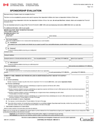 Document preview: Form IMM5481 Sponsorship Evaluation - Canada