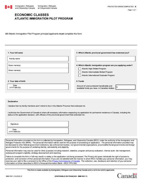 Form IMM5501  Printable Pdf