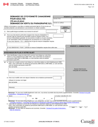 Document preview: Forme CIT0002 Demande De Citoyennete Canadienne Pour Adultes (18 Ans Ou Plus) Demande En Vertu Du Paragraphe 5(1) - Canada (French)