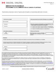 Document preview: Forme IMM5501 Formulaire De Declaration De Programme Pilote D'immigration Au Canada Atlantique - Canada (French)