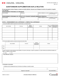 Forme IMM5526 Questionnaire Supplementaire Sur La Relation - Canada (French)