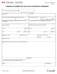 Document preview: Forme IMM5531 Demande De Reemettre Une Carte De Resident Permanent - Canada (French)