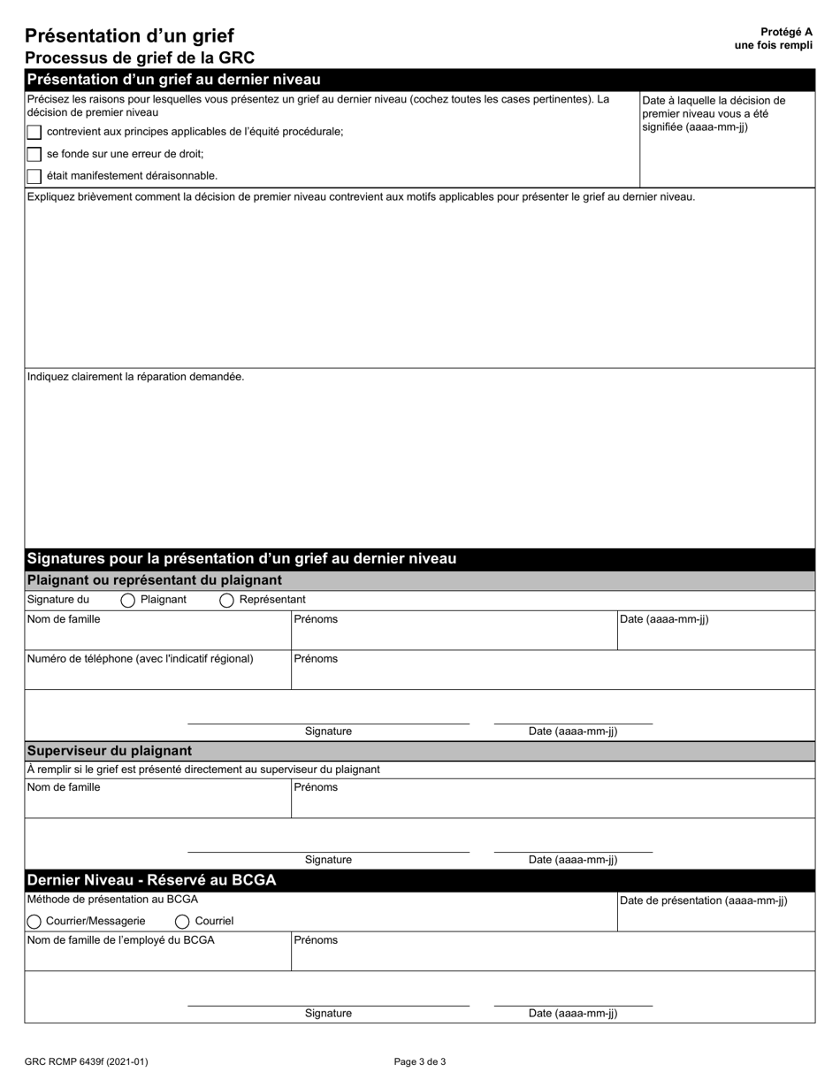 Forme RCMP GRC6439 Presentation Dun Grief - Canada (French), Page 5