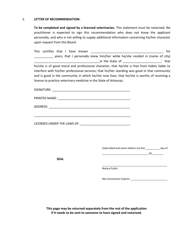 Application for Arkansas Veterinary Licensure - Arkansas, Page 5
