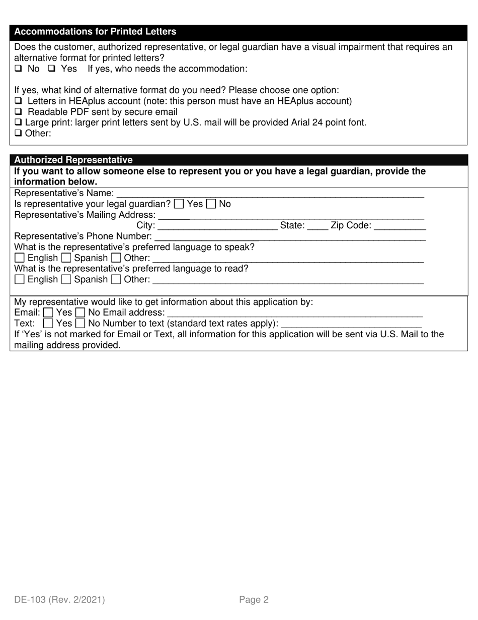 Form DE-103 Application for Ahcccs Health Insurance and Medicare Savings Programs - Arizona, Page 10