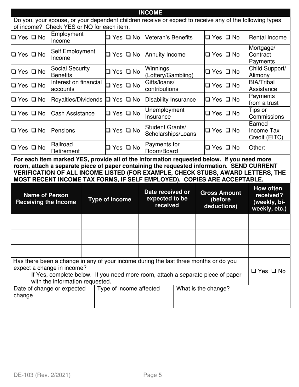 Form DE-103 Application for Ahcccs Health Insurance and Medicare Savings Programs - Arizona, Page 13