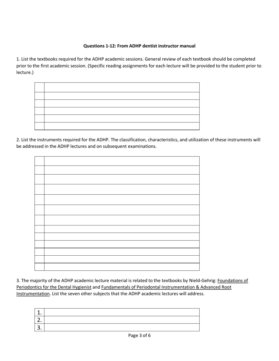 Alabama Dental Hygiene Program Instructor Certification Application - Alabama, Page 3