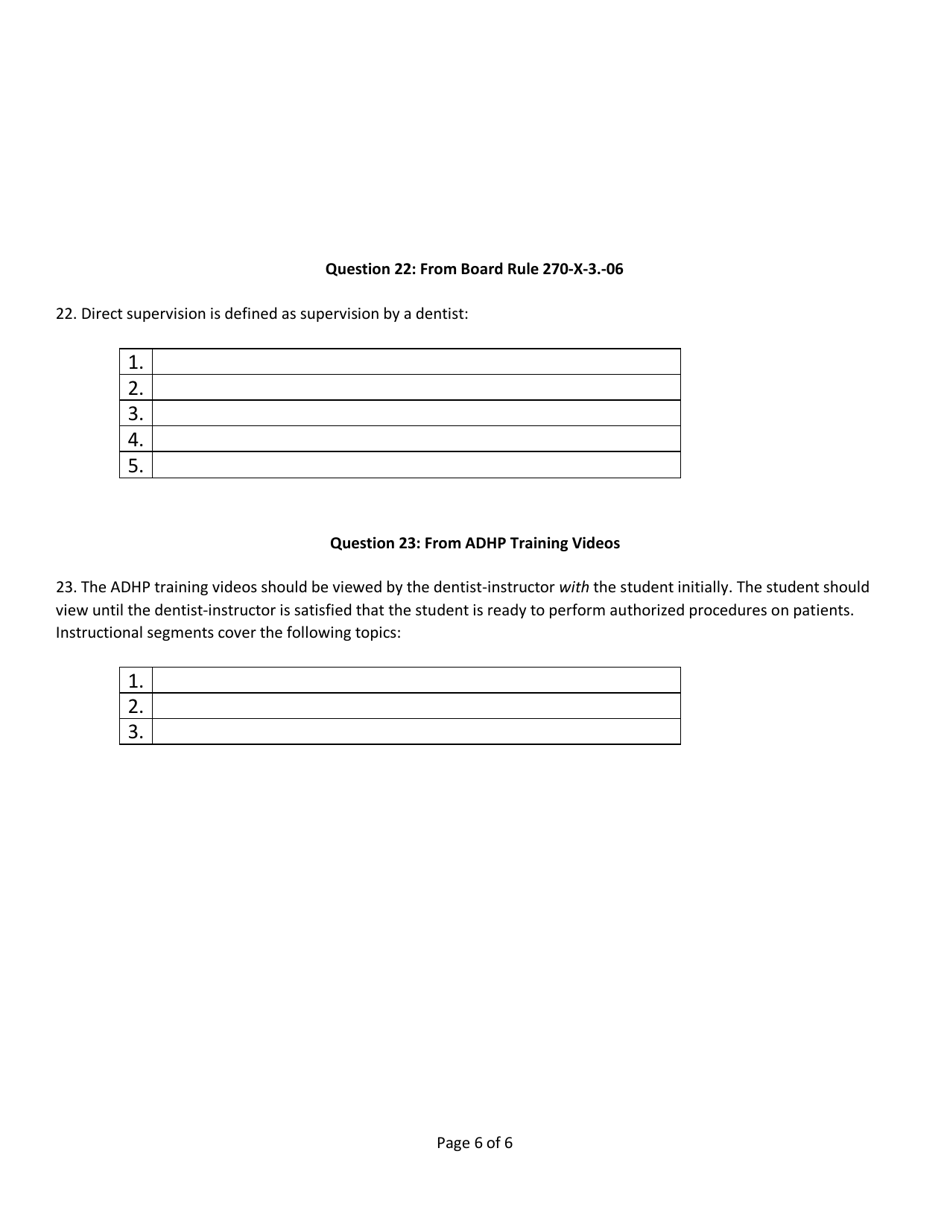 Alabama Dental Hygiene Program Instructor Certification Application - Alabama, Page 6