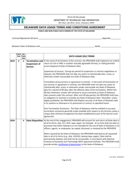 Delaware Data Usage Terms and Conditions Agreement - Delaware, Page 2
