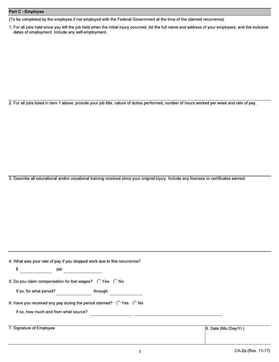 Form CA2A Fill Out, Sign Online and Download Fillable PDF