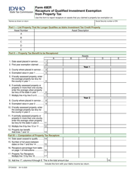 Form 49ER (EFO00032) Recapture of Qualified Investment Exemption From Property Tax - Idaho