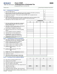 Form 41ESR (EFO00027) Underpayment of Estimated Tax - Idaho