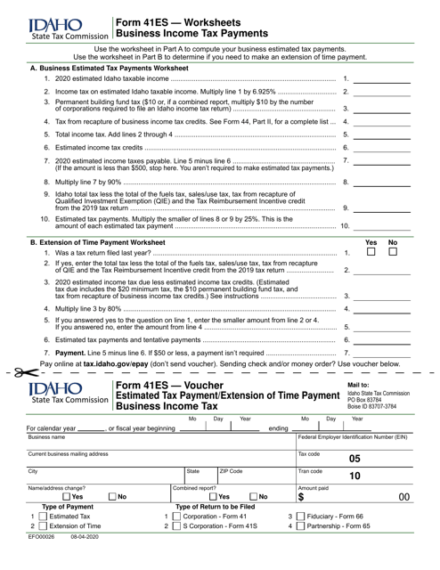 Form 41ES (EFO00026)  Printable Pdf