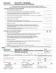 Form 41ES (EFO00026) Estimated Tax Payment/Extension of Time Payment Business Income Tax - Idaho