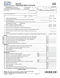 Form 65 (EFO00035) &quot;Partnership Return of Income&quot; - Idaho, 2020