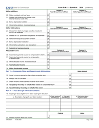 Form ID K-1 Partner&#039;s, Shareholder&#039;s or Beneficiary&#039;s Share of Idaho Adjustments, Credits, Etc. - Idaho, Page 2