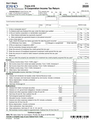 Form 41S (EFO00028) &quot;S Corporation Income Tax Return&quot; - Idaho, 2020
