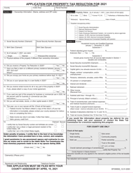 Document preview: Form EFO00002 Application for Property Tax Reduction - Idaho