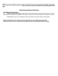 Continuing Legal Education Application for University Attendance Credit - Florida, Page 2