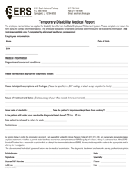 Form 3135 Temporary Disability Medical Report - Illinois