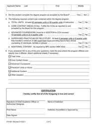Form 37A-667 (B) Professional Clinical Counselor in-State Degree Program Certification - California, Page 2