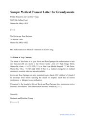 Document preview: Sample Medical Consent Letter for Grandparents