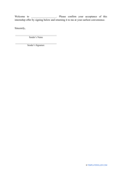 Internship Offer Letter Template, Page 2