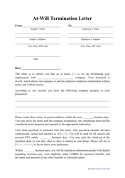 &quot;At-Will Termination Letter Template&quot;