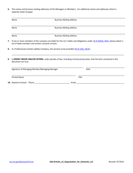 Articles of Organization for Domestic Limited Liability Company - Montana, Page 2