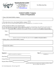 Limited Liability Company Articles of Organization - Wyoming, Page 2