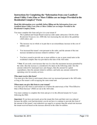 Document preview: Instructions for Information From Your Landlord About Utility Costs (One or More Utilities Are No Longer Provided in the Residential Complex) - Ontario, Canada
