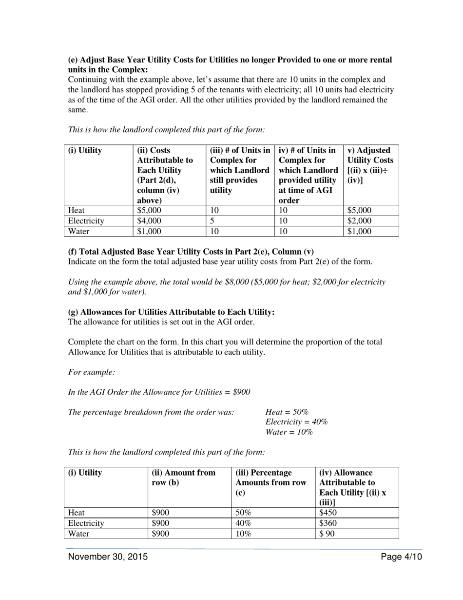 Instructions for Information From Your Landlord About Utility Costs (One or More Utilities Are No Longer Provided in the Residential Complex) - Ontario, Canada, Page 4