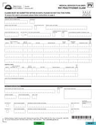 Form HLTH1915 &quot;Medical Services Plan (Msp) Pay Practitioner Claim&quot; - British Columbia, Canada