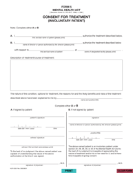 Document preview: Form 5 (HLTH3505) Consent for Treatment (Involuntary Patient) - British Columbia, Canada