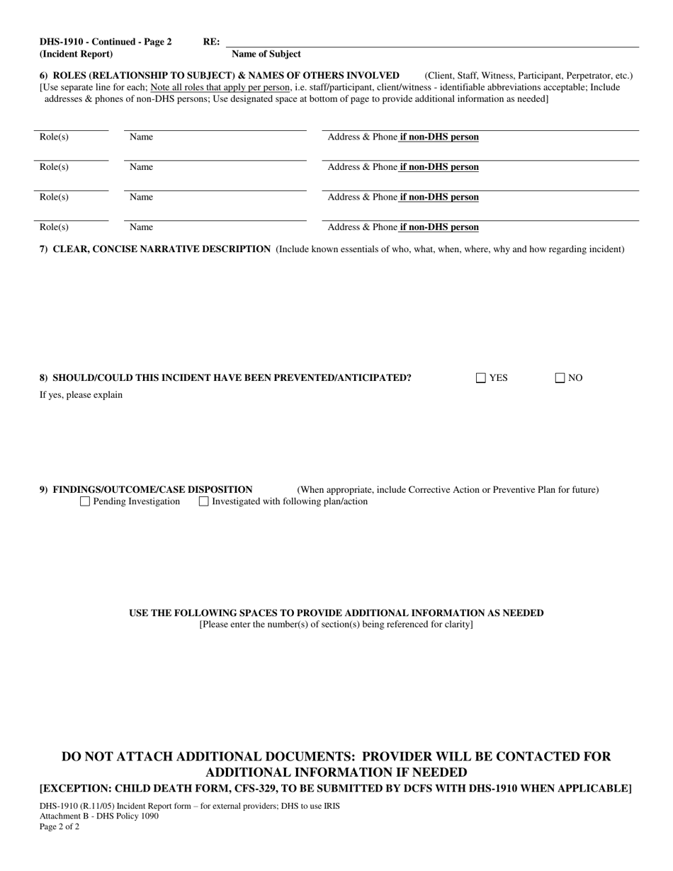 Form Dhs 1910 Attachment B Fill Out Sign Online And Download Printable Pdf Arkansas 7633