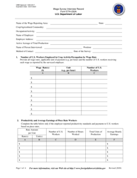 Document preview: Form ETA-232A Wage Survey Interview Record